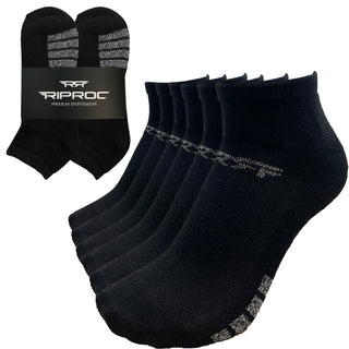 Mens 6PK Low Cut Black Sports Socks